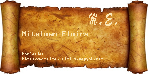 Mitelman Elmira névjegykártya